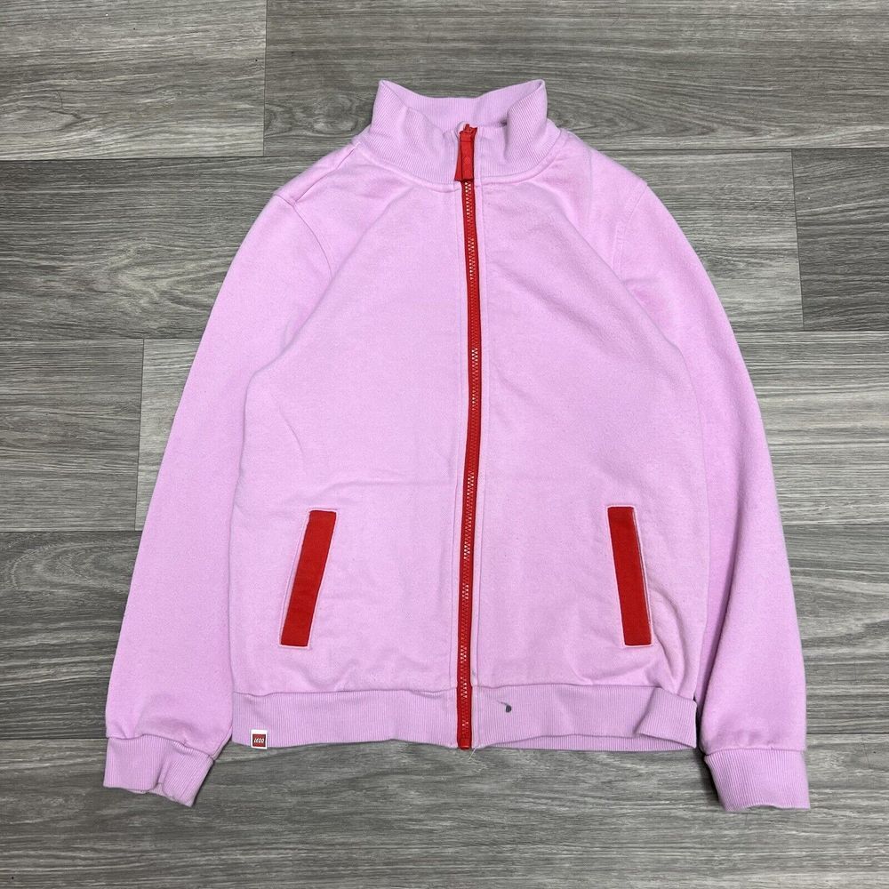 LEGO‎ Sweatshirt Youth Large Pink Full Zip Track Suit Fleece Minimal BabyDoll